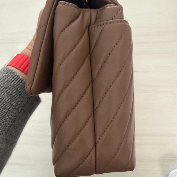 Quince Taupe Quilted Shoulder Bag Covertable Crossbody (larger size) - Picture 5 of 13